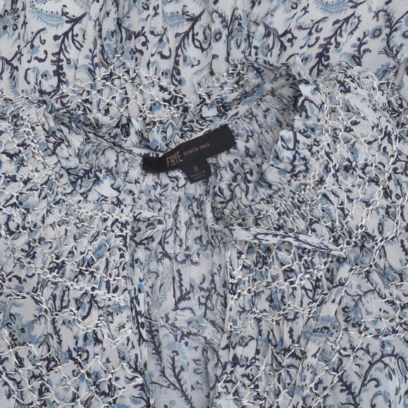 FRYE x Anthropologie Cara Mini Dress Smocked Flare Printed Beach Resort S 202044 - Picture 6 of 6